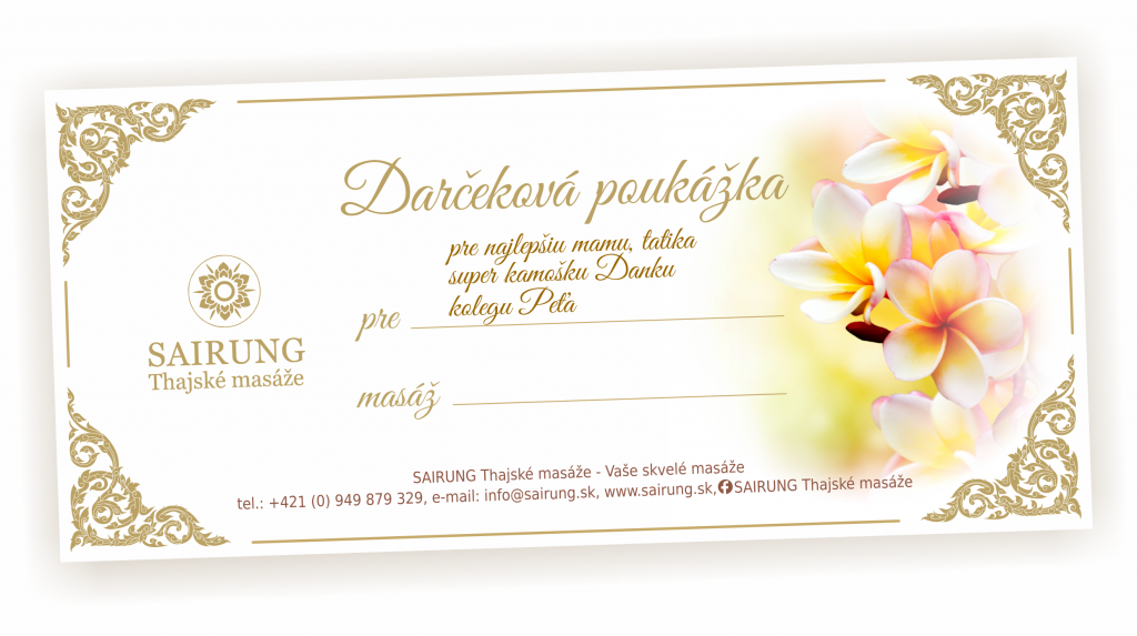 Poukážka - SAIRUNG Thajské masáže